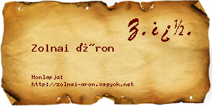 Zolnai Áron névjegykártya